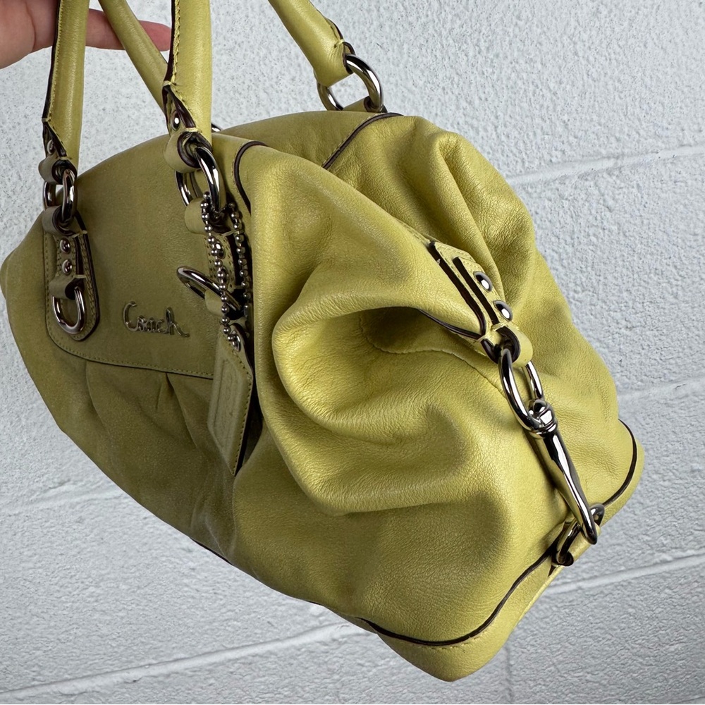 Coach Ashley Satchel Leather Bag – Key Lime Green - Picture 6 of 14